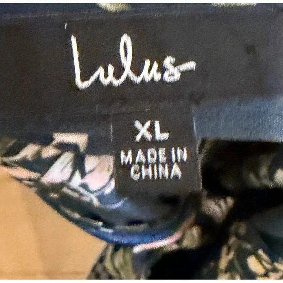 Lulus Y2K Blue Floral Slip Dress XL Spaghetti Strap Maxi Retro 90s Glam Slit - Picture 2 of 13